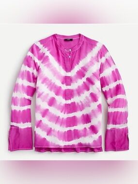 NWT J.CREW Tie-Dyed Silk Tunic Pink
